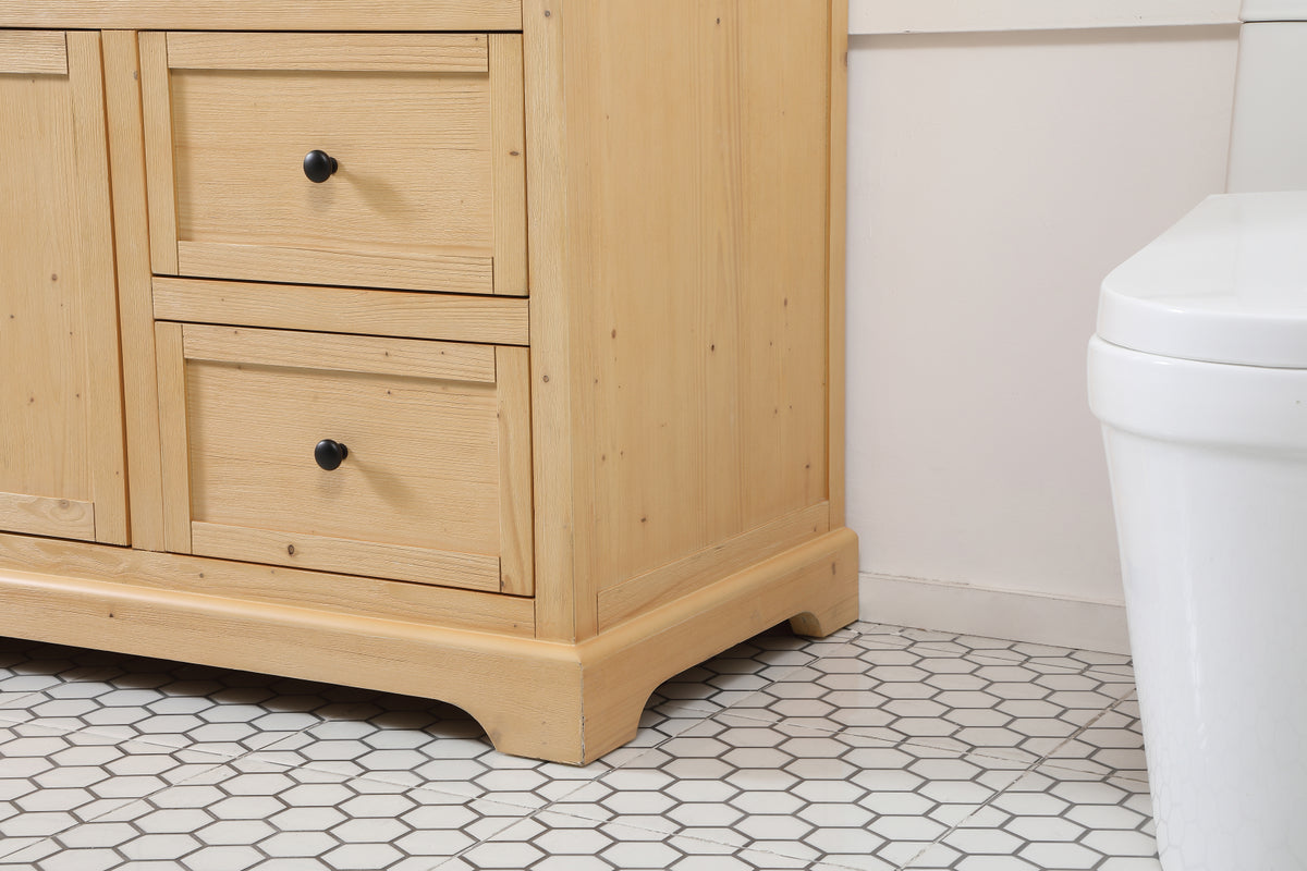 60 inch Single bathroom vanity in natural wood