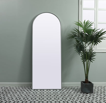 Metal Frame Arch Full Length Mirror 28x74 Inch in Silver