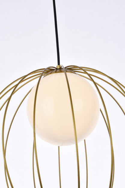 Wetzel 1 light brass pendant