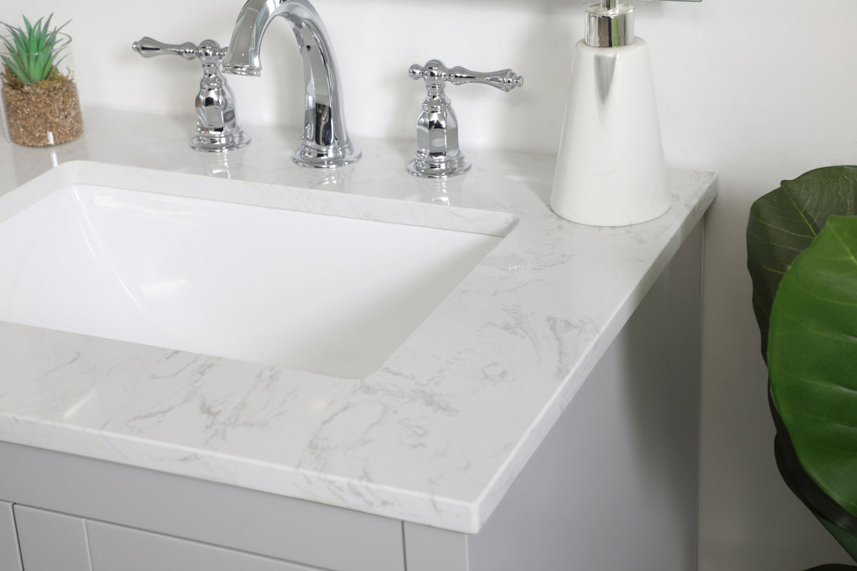 24 inch Single Bathroom Vanity in Grey