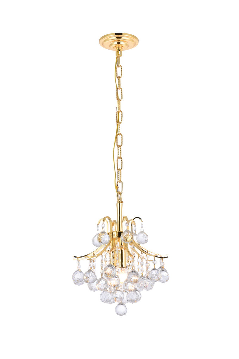 Toureg 3 light Gold Pendant Clear Royal Cut Crystal