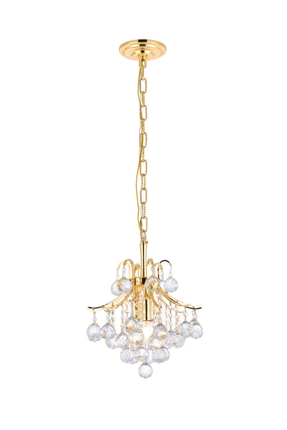 Toureg 3 light Gold Pendant Clear Royal Cut Crystal