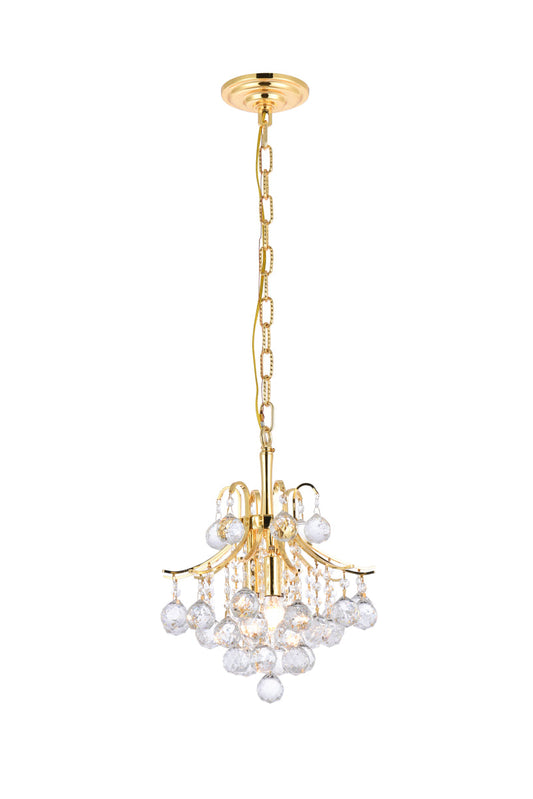Toureg 3 light Gold Pendant Clear Royal Cut Crystal