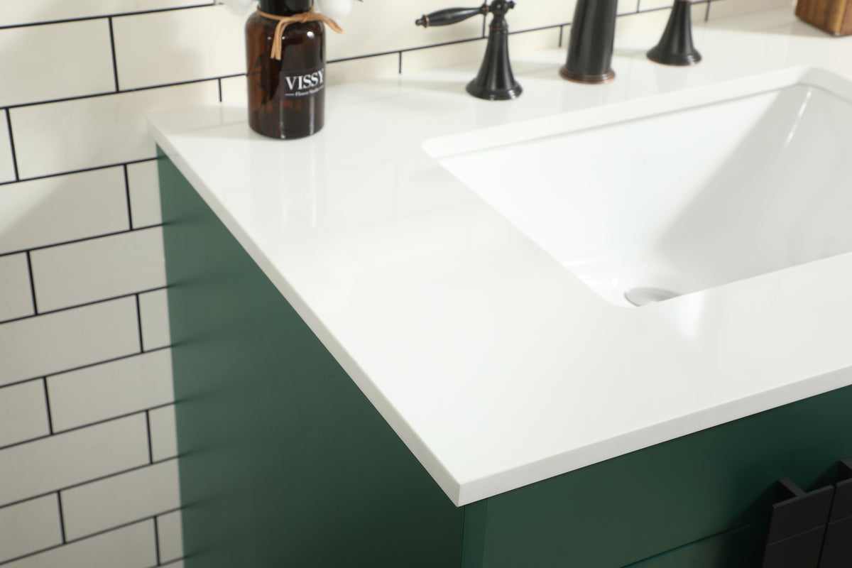 32 inch Single bathroom vanity in green