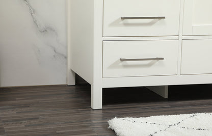 60 inch Single bathroom vanity in white