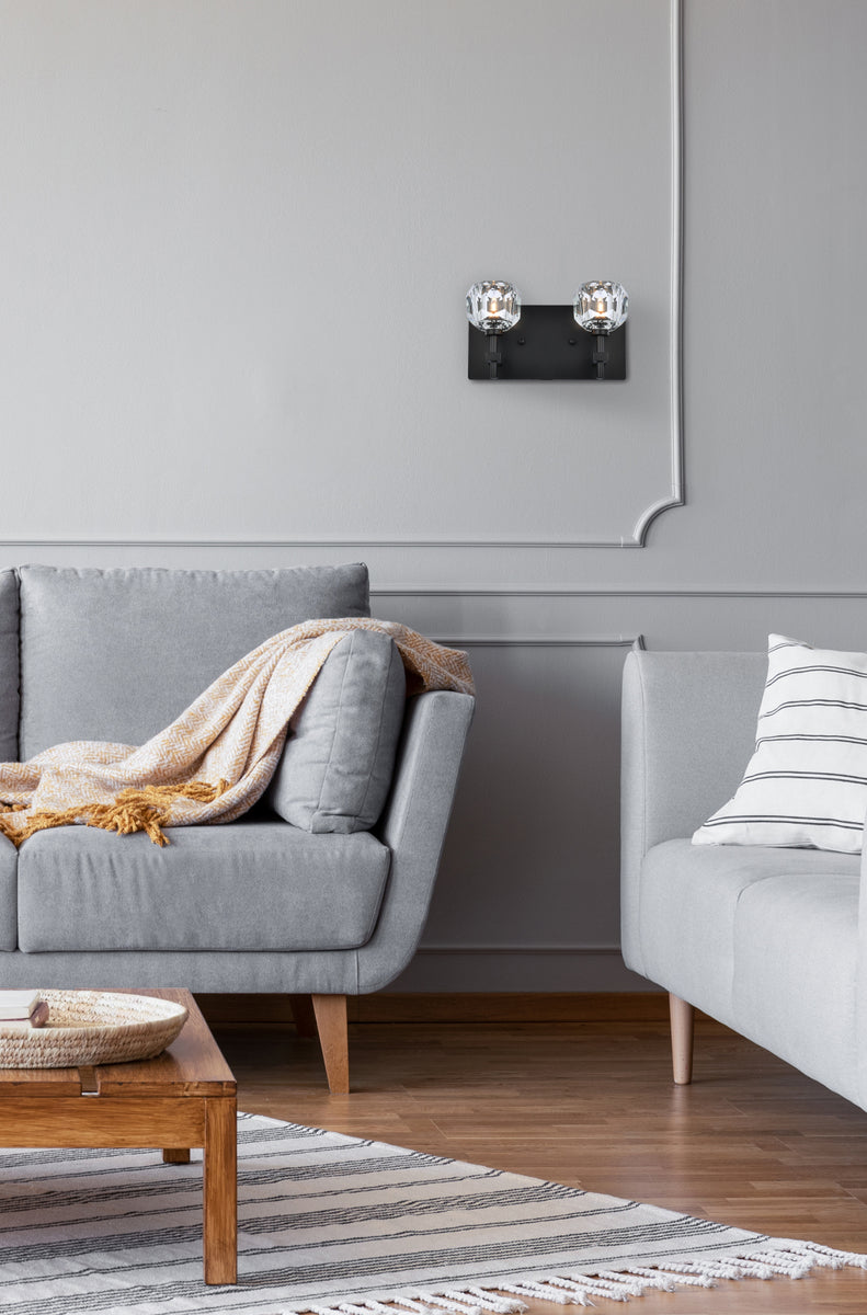 Graham 2 Light Wall Sconce in Black