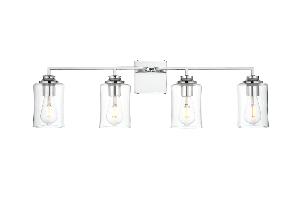 Ronnie 4 light Chrome and Clear Bath Sconce