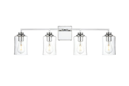Ronnie 4 light Chrome and Clear Bath Sconce