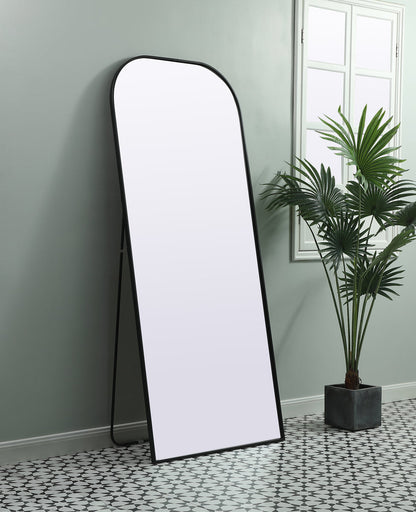 Metal Frame Arch Full Length Mirror 32x76 Inch in Black