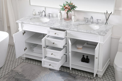 72 inch Double Bathroom Vanity set in White
