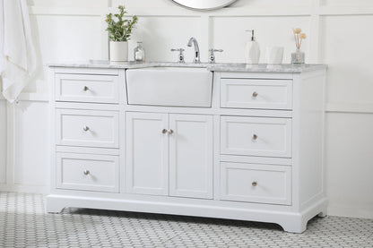 60 inch Single bathroom vanity in white