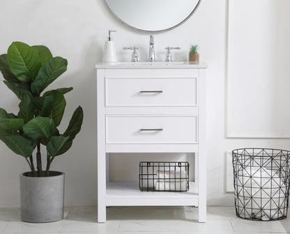 24 inch Single Bathroom Vanity in White