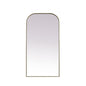 Metal Frame Arch Full Length Mirror 35x72 Inch in Brass