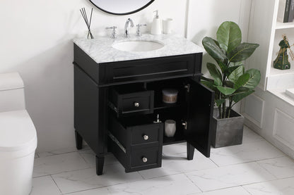 32 inch Single bathroom vanity in Black