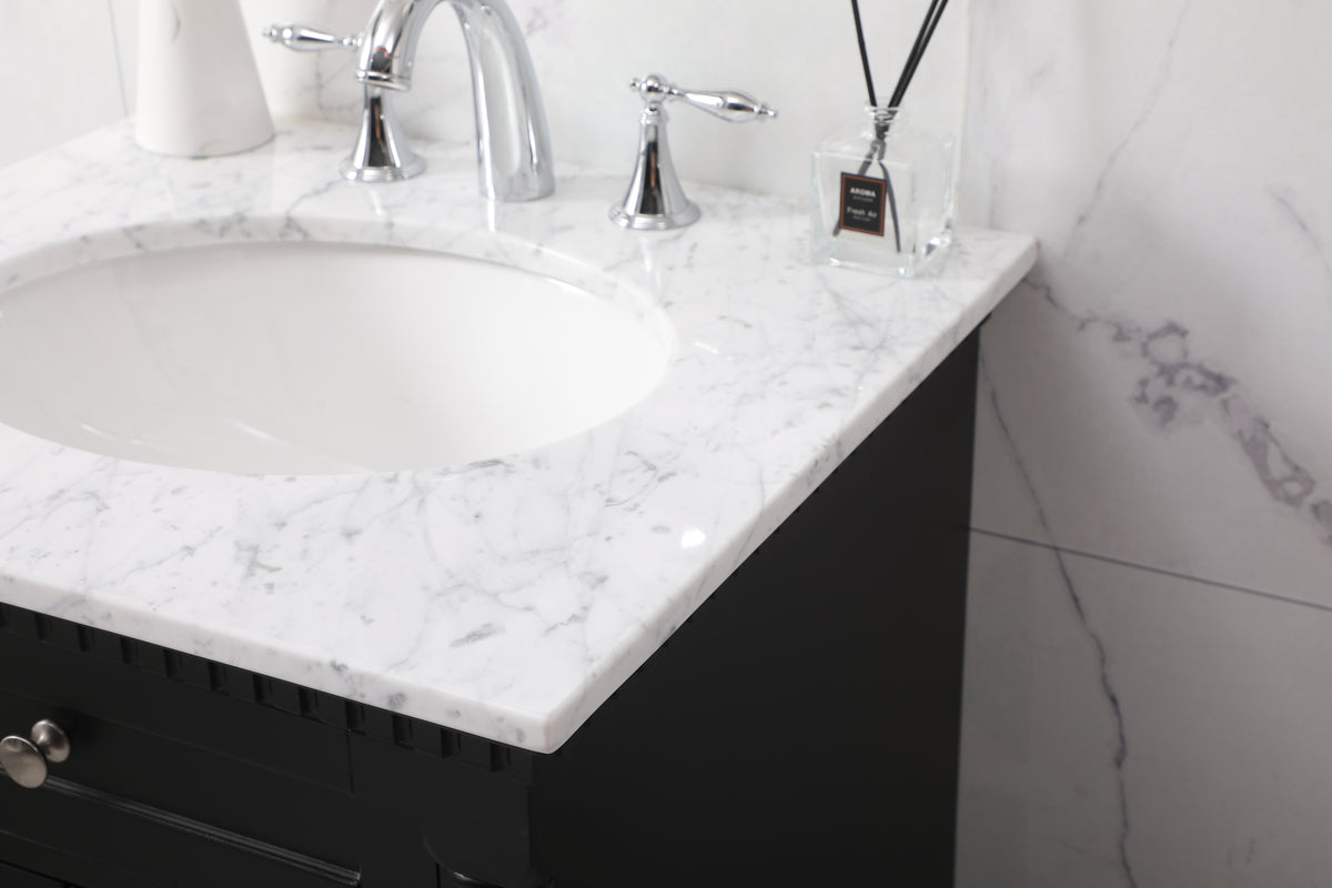 24 inch Single bathroom vanity set in black