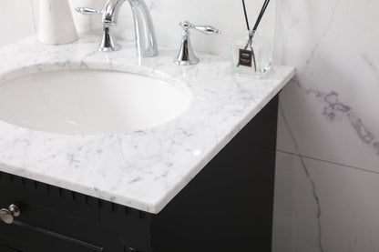 24 inch Single bathroom vanity set in black