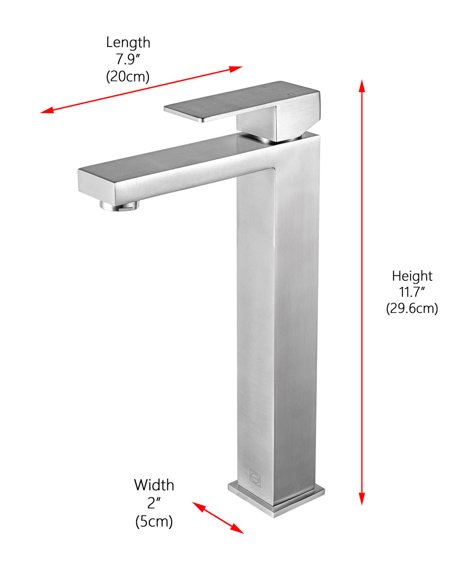 Jakob Single Hole Single Handle Bathroom Faucet in Brushed Nickel