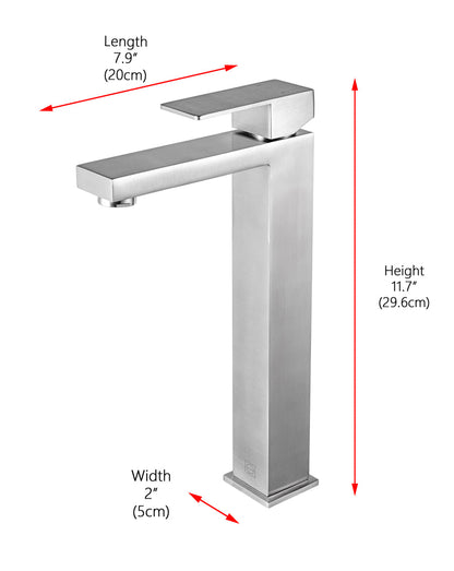 Jakob Single Hole Single Handle Bathroom Faucet in Brushed Nickel