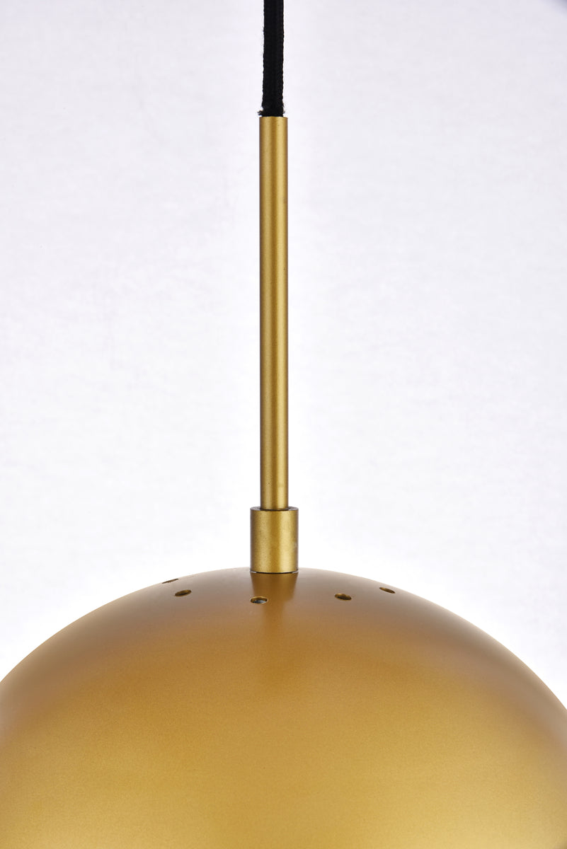 Eclipse 1 Light Brass Pendant With Frosted White Glass