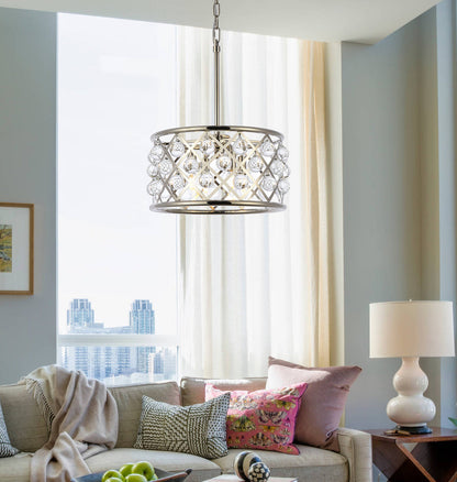 Madison 4 light polished Nickel Pendant Clear Royal Cut Crystal