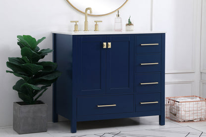 36 inch Single Bathroom Vanity in Blue