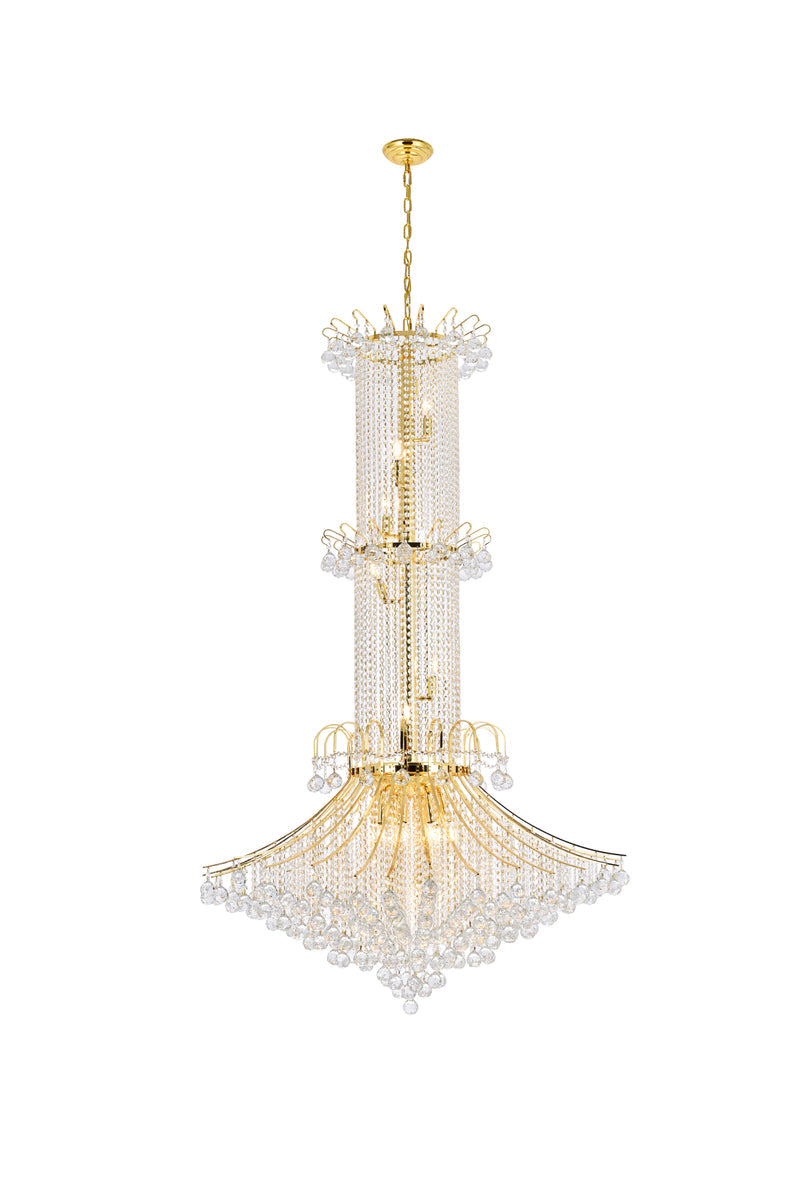 Toureg 20 light Gold Chandelier Clear Royal Cut Crystal