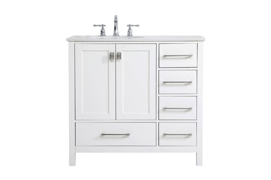 36 inch Single Bathroom Vanity in White