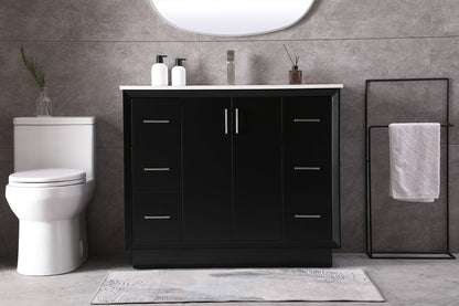 42 Inch SIngle Bathroom Vanity In Black