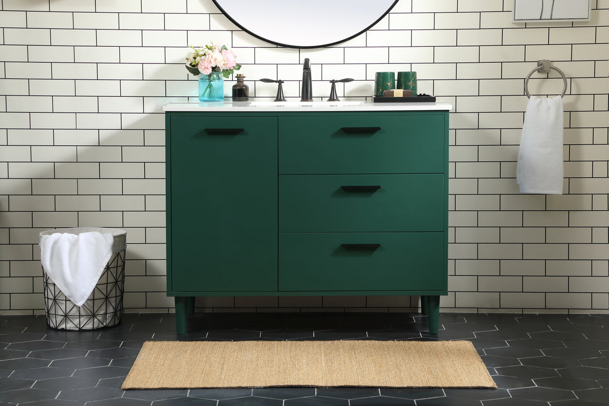 42 inch bathroom vanity in Green