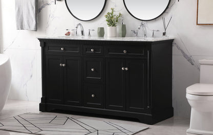 60 inch double bathroom vanity set in black