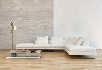 Eclipse 3 Lights Brass Floor Lamp With Clear Glass