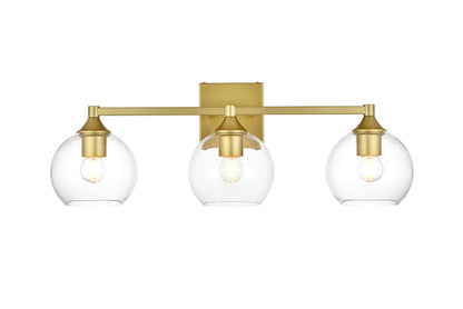 Foster 3 light Brass and Clear Bath Sconce