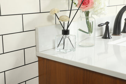 42 inch Single bathroom vanity in teak with backsplash