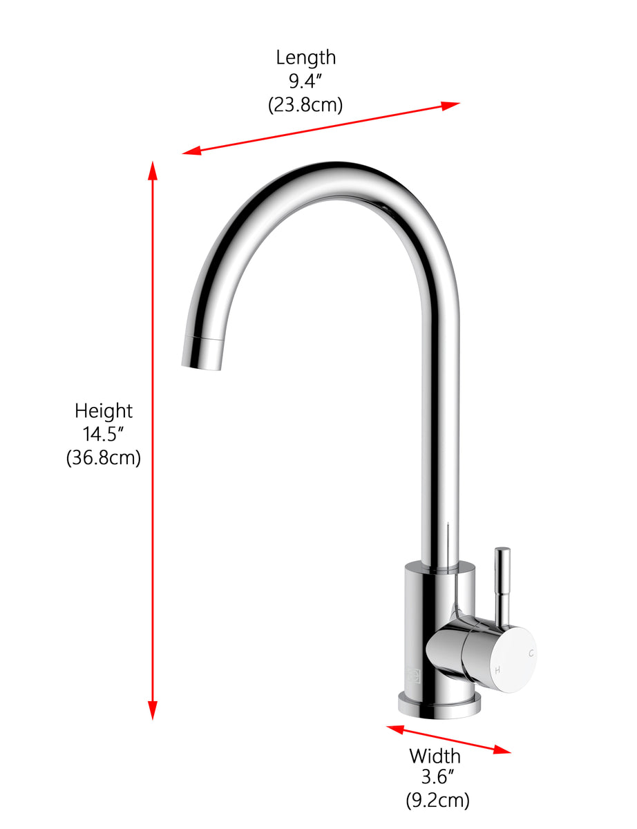Finn Single Handle Kitchen Faucet in Chrome