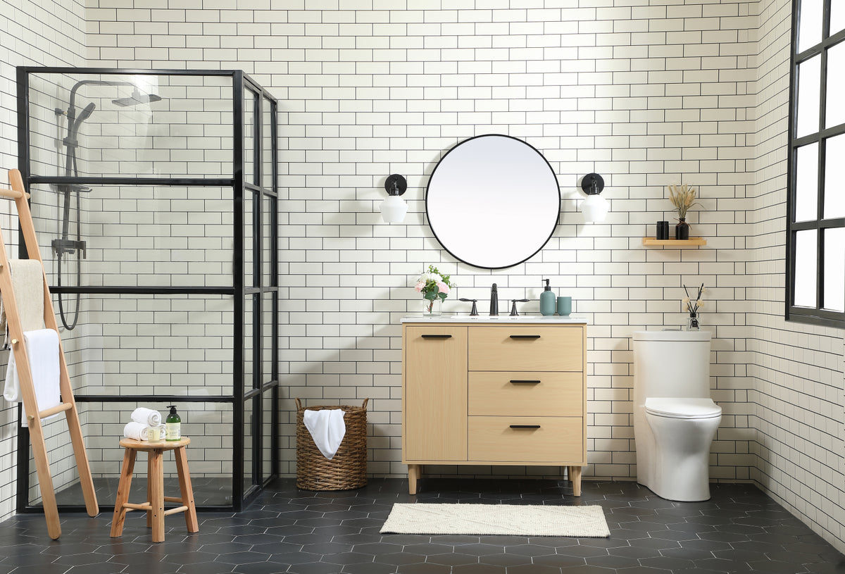 36 inch bathroom vanity in Maple