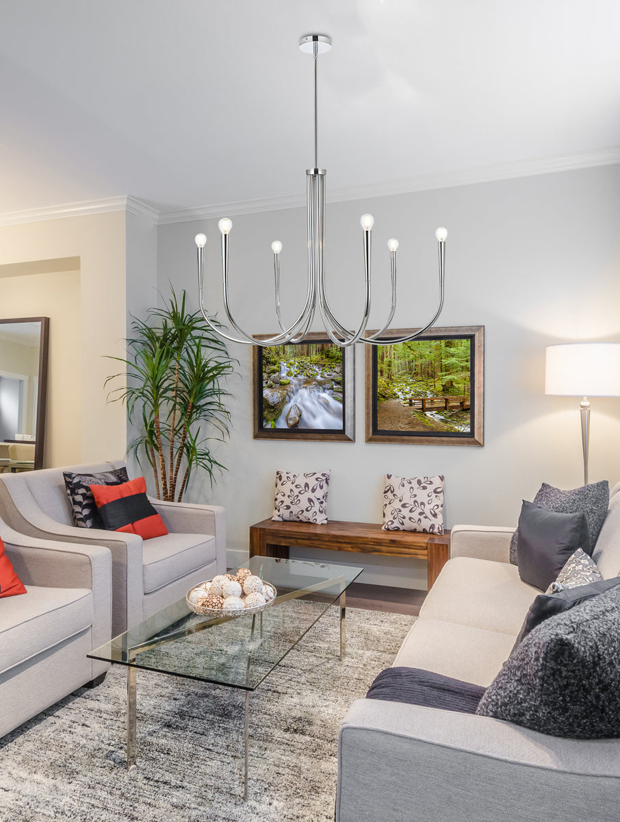 Layne 36 inch chandelier in Chrome