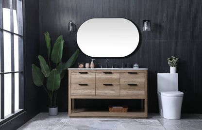 54 Inch SIngle Bathroom Vanity In Natural Oak