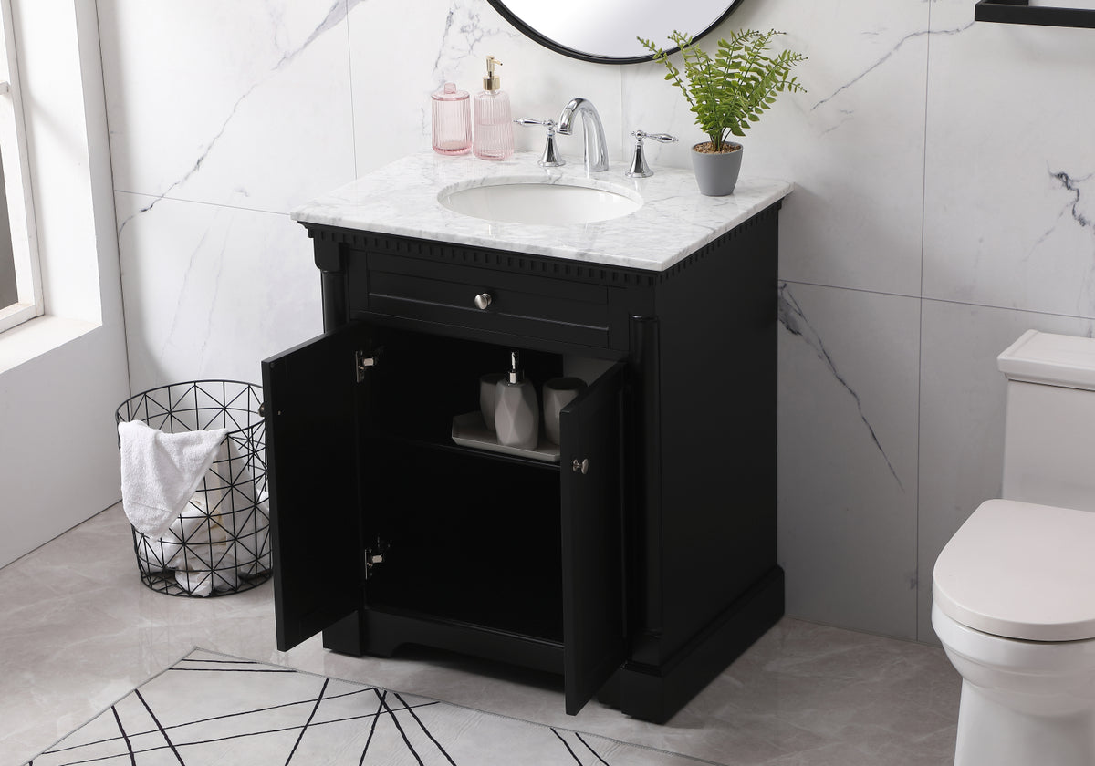 30 inch Single bathroom vanity set in black