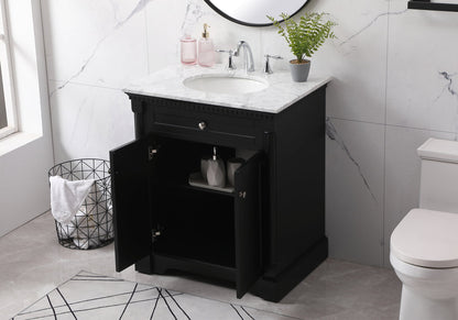 30 inch Single bathroom vanity set in black