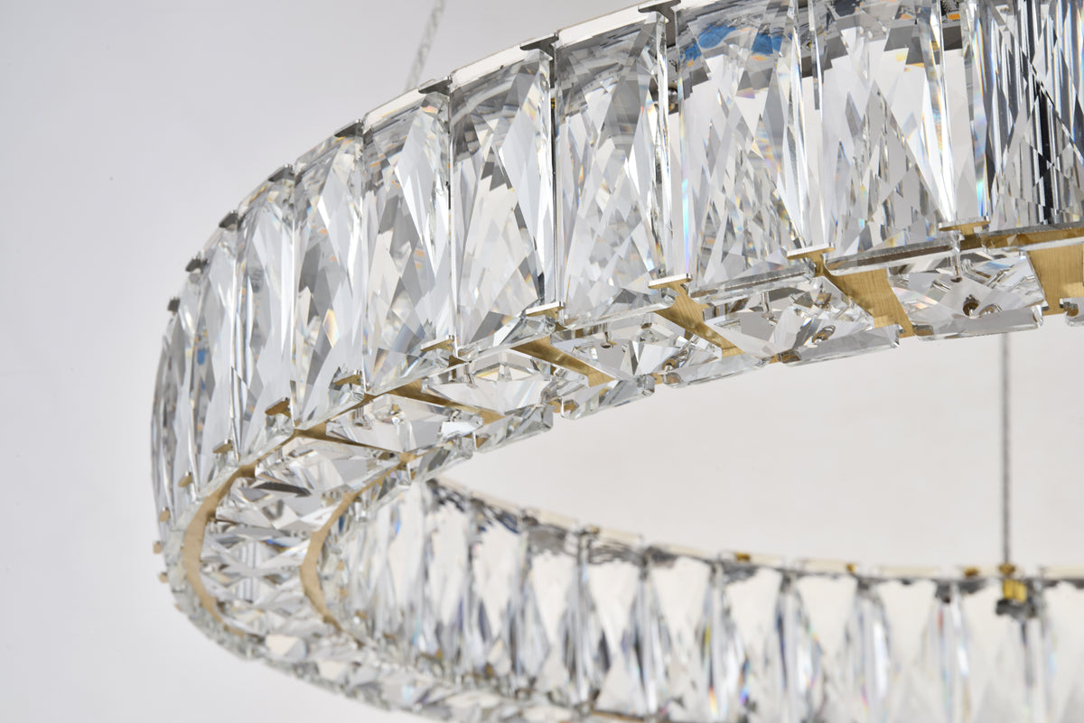 Monroe Integrated LED chip light gold Chandelier Clear Royal Cut Crystal