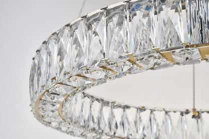 Monroe Integrated LED chip light gold Chandelier Clear Royal Cut Crystal