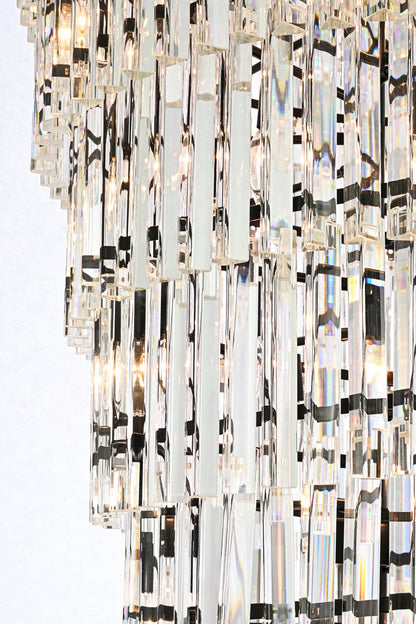 Sydney 36.5 inch spiral crystal chandelier in matte black