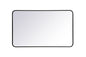 Soft corner metal rectangular mirror 24x40 inch in Black
