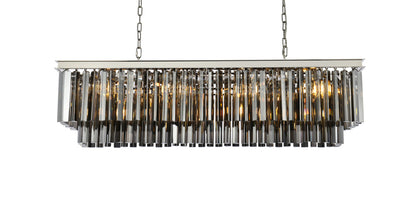Sydney 12 light polished nickel Chandelier Silver Shade (Grey) Royal Cut Crystal
