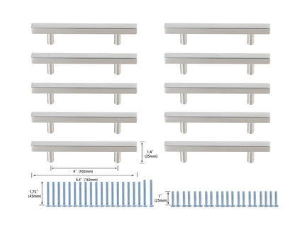 Dior 4" Center to Center Brushed Nickel Bar Pull Multipack (set of 10)