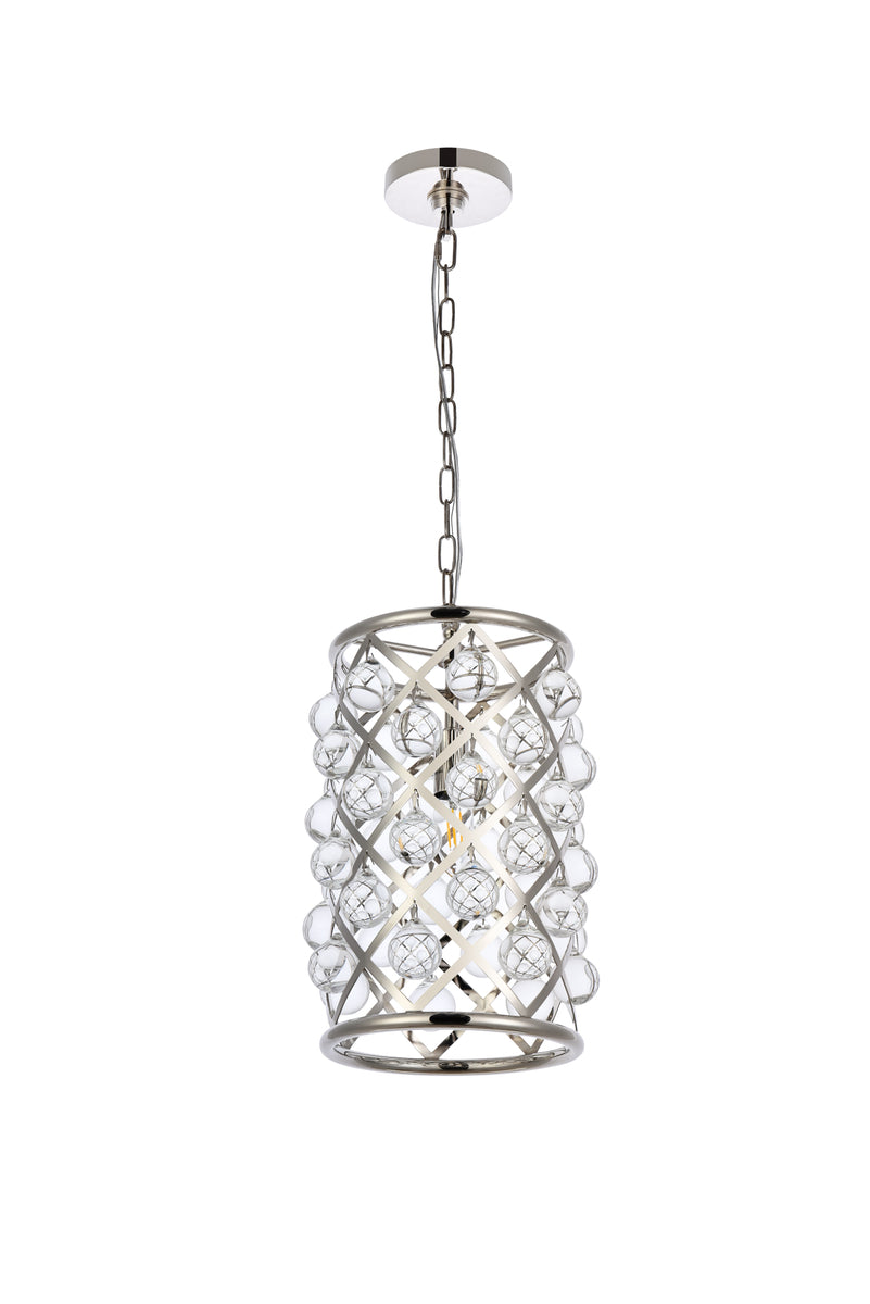 Madison 1 light polished Nickel Pendant Clear Royal Cut Crystal