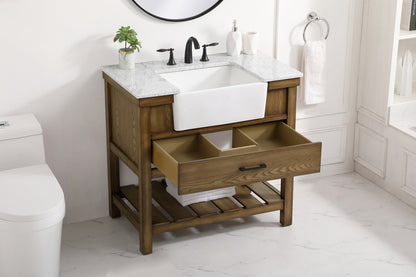 36 inch Single bathroom vanity in driftwood