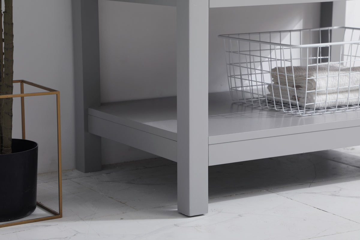 30 inch Single Bathroom Vanity in Grey with Backsplash