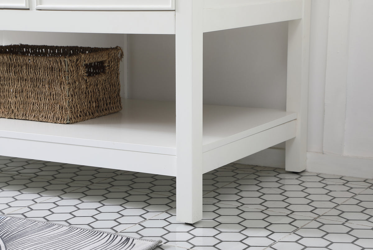 48 inch Single bathroom vanity in white with backsplash