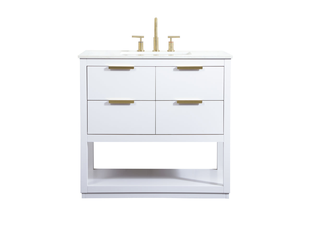 36 inch Single bathroom vanity in white